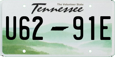 TN license plate U6291E