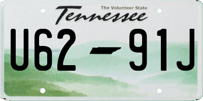 TN license plate U6291J