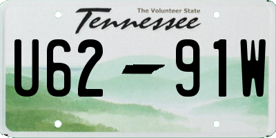 TN license plate U6291W