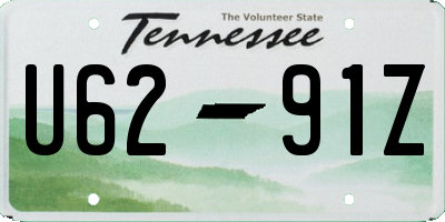 TN license plate U6291Z