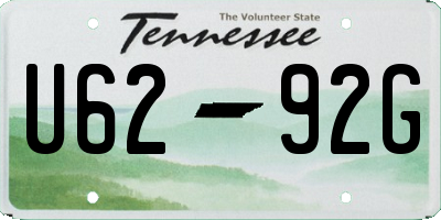 TN license plate U6292G
