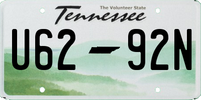 TN license plate U6292N