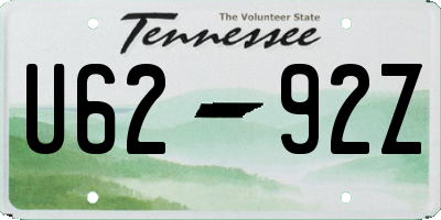 TN license plate U6292Z