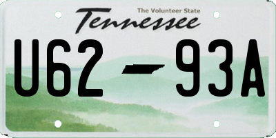 TN license plate U6293A