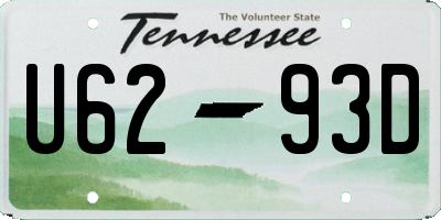 TN license plate U6293D