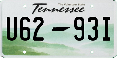 TN license plate U6293I