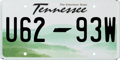 TN license plate U6293W