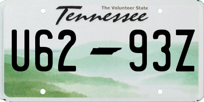 TN license plate U6293Z