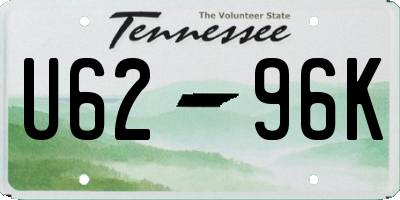 TN license plate U6296K