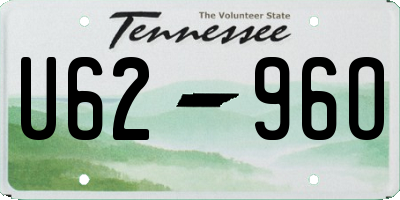 TN license plate U6296O