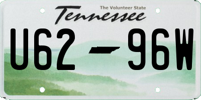 TN license plate U6296W