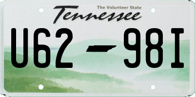 TN license plate U6298I