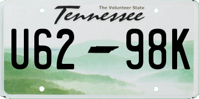 TN license plate U6298K