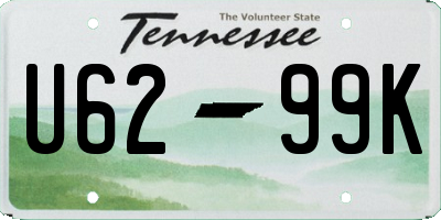 TN license plate U6299K