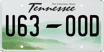TN license plate U6300D