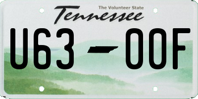 TN license plate U6300F