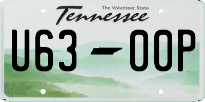 TN license plate U6300P