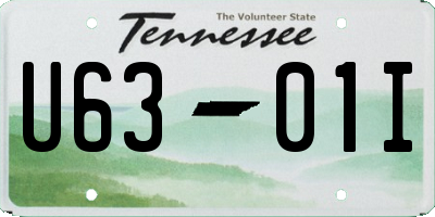 TN license plate U6301I