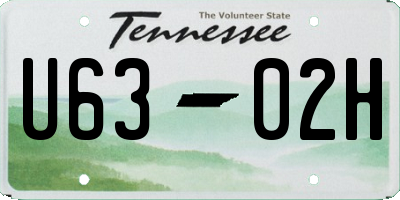 TN license plate U6302H