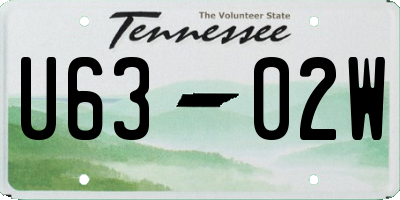 TN license plate U6302W
