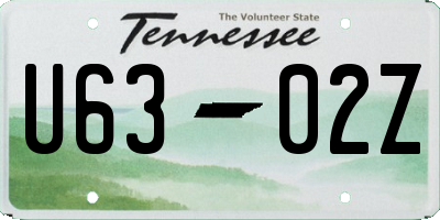 TN license plate U6302Z