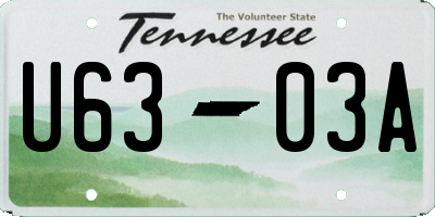 TN license plate U6303A