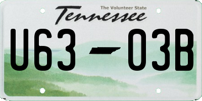 TN license plate U6303B