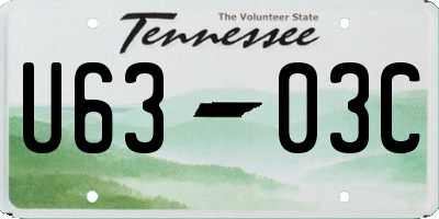 TN license plate U6303C