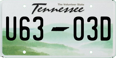 TN license plate U6303D