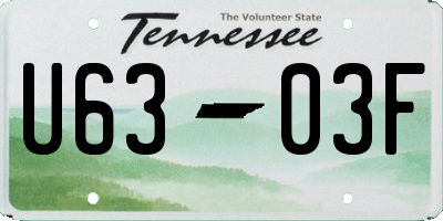 TN license plate U6303F