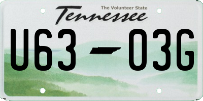 TN license plate U6303G