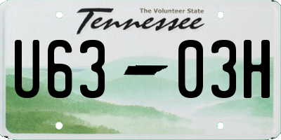 TN license plate U6303H