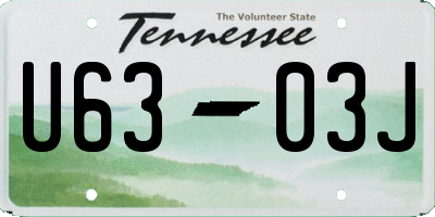 TN license plate U6303J