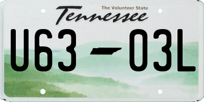 TN license plate U6303L