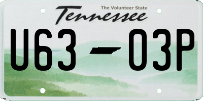 TN license plate U6303P