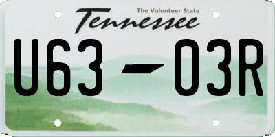 TN license plate U6303R