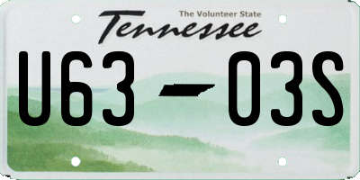 TN license plate U6303S