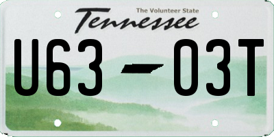 TN license plate U6303T