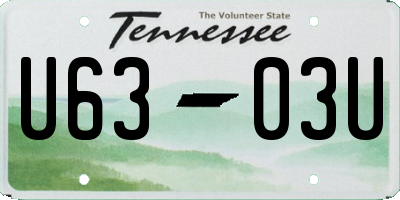 TN license plate U6303U