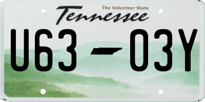 TN license plate U6303Y