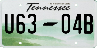 TN license plate U6304B