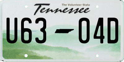 TN license plate U6304D