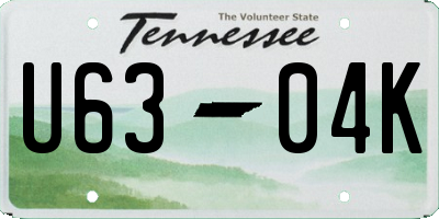 TN license plate U6304K