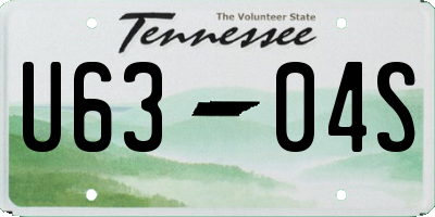 TN license plate U6304S