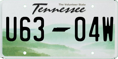 TN license plate U6304W