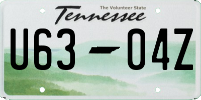 TN license plate U6304Z