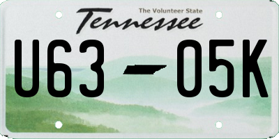 TN license plate U6305K