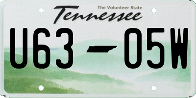 TN license plate U6305W