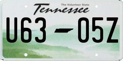 TN license plate U6305Z