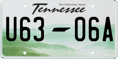 TN license plate U6306A